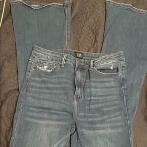 Simple Society Women's Flare Blue Jeans